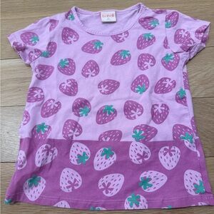 Boboli Kids Strawberry Print T-Shirt - Purple 5T
